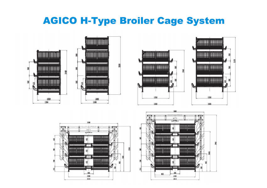 H-Type Broiler Cage System structure