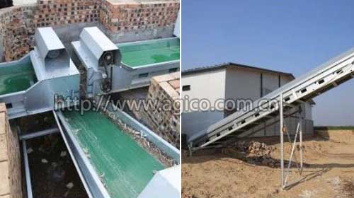 Horizontal and oblique manure cleaner