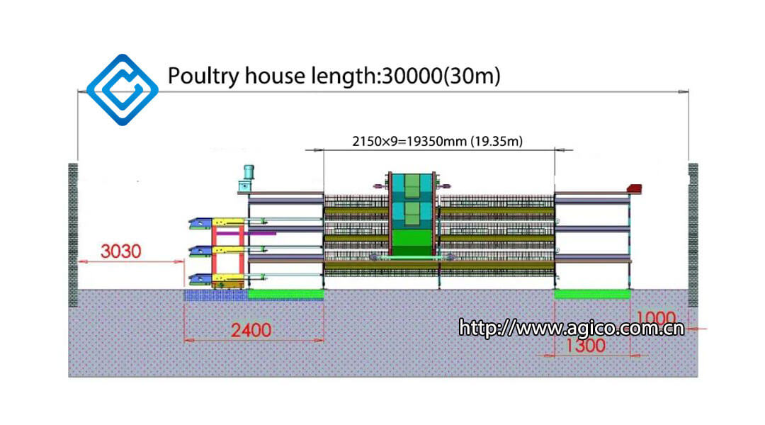 Length calculation and layout of 1000 layers poultry house