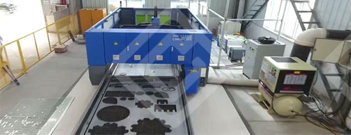 Laser cutting and bending forming production line
